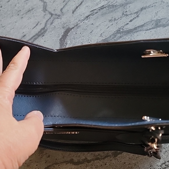 MICHAEL KORS Jet Set Large Saffiano Leather Shoulder Bag Navy Blue NWOT - Picture 6 of 16